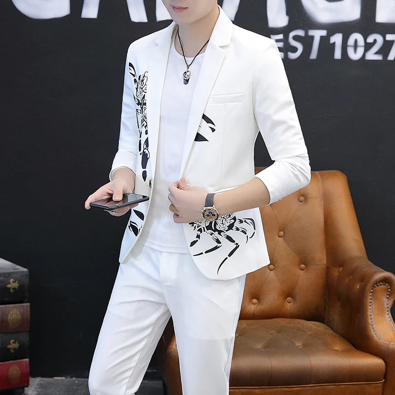 two-piece suit business casual handsome suit men's suit