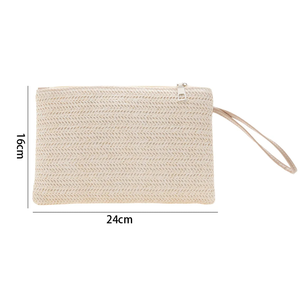 Straw Clutch Purses For Women New Summer Beach Handbags Wedding Envelope Wallet Simple Casual Shopping Bag Coin Purse