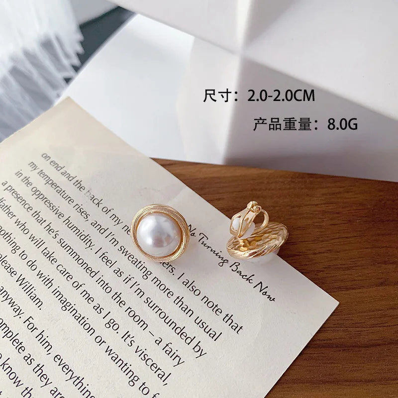 Pearl Ear Clip Earring For Women Non Piercing Clips On Earrings Stud Jewelry Fake Piercing Crystal Ear Cuffs Fashion Gifts-Dollar Bargains Online Shopping Australia