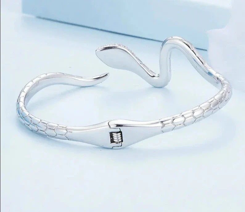 Silver Color Classical Snake Open Bangle Bracelets For Women Men Zircon Charm Bracelet Unique Jewelry Gift-Dollar Bargains Online Shopping Australia