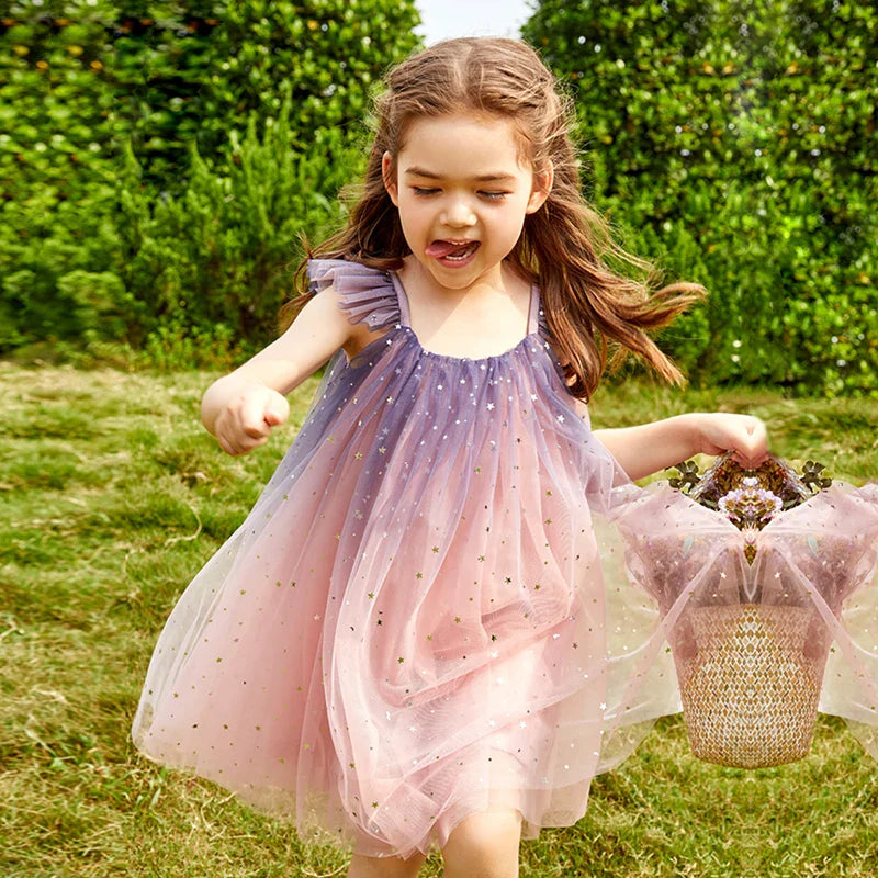 Suspends Sequin Dress Girl Summer Sleeveless Tulle Princess Dress Children Vacation Holiday Casual Dress-Dollar Bargains Online Shopping Australia