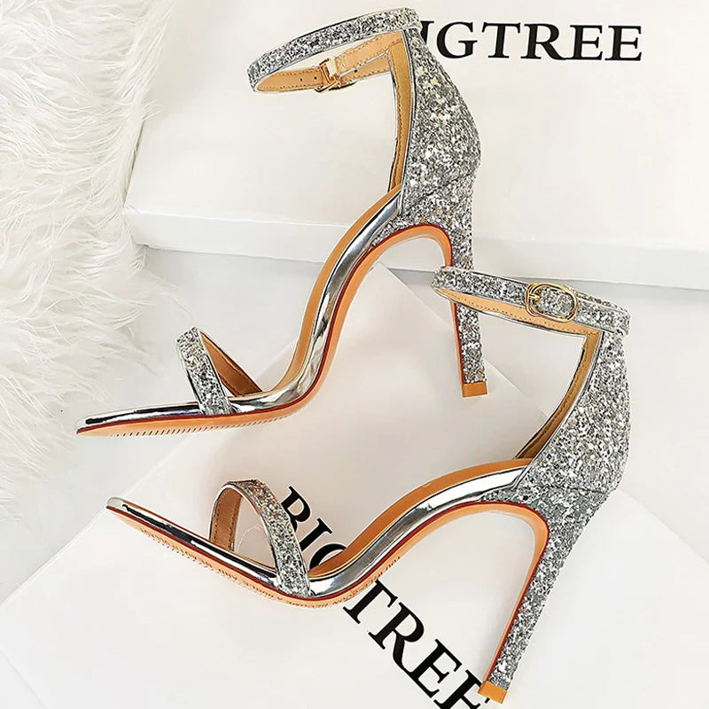 Shoes Sexy High Heels Women Pumps Sparkle Sequins Stiletto Heels 10 Cm Party Shoes-Dollar Bargains Online Shopping Australia