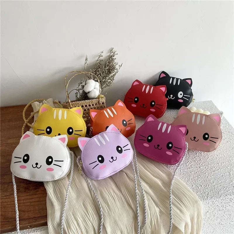 Children's Small Cat Shoulder Bags Lovely Baby Girls Coin Purse Boys Kids Crossbody Bag Handbag Princess Accessories