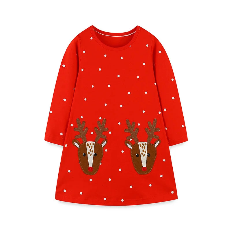 Children's School Dresses With Pockets Pen Embroidery Long Sleeve Autumn Kids Preppy Style Dress-Dollar Bargains Online Shopping Australia