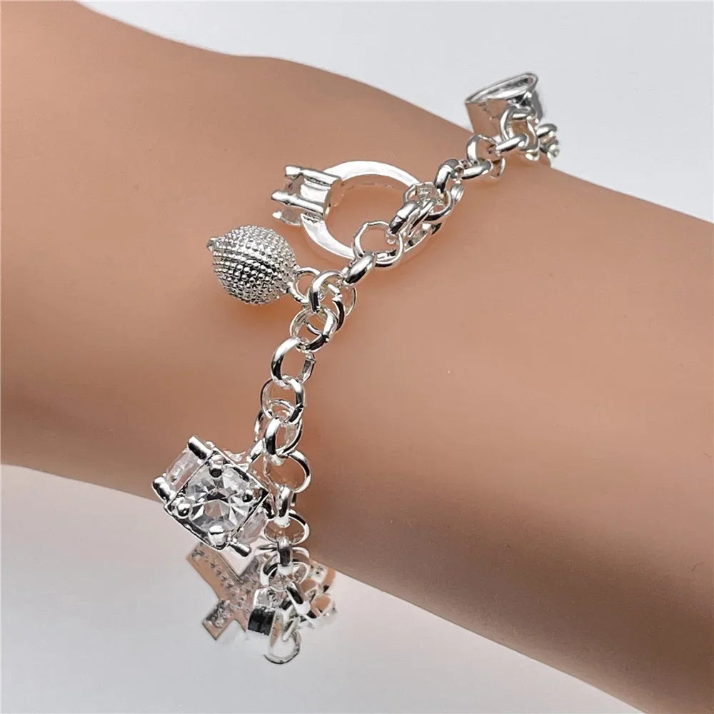 Silver Bracelet Elegant Chain High Quality Jewelry For Men Women Christmas Gifts-Dollar Bargains Online Shopping Australia