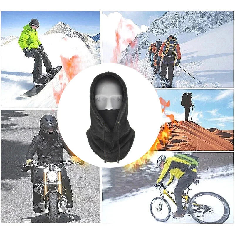 Winter Thermal Fleece Balaclava Scarf Ski Face Mask Neck Warmer Snood Hood Hat Windproof Cold Warm Riding Cap Sports Outdoor