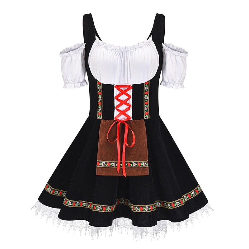 Halloween Party Dress Women Oktoberfest Costume Germany Bavarian Dirndl Beer Maid Fancy Tunic Dress Stage Costume-Dollar Bargains Online Shopping Australia