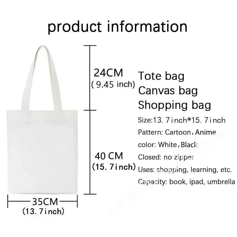 Canvas Tote Bag Eco Shopping Bag Large Capacity Shoulder Bag for Women Female Foldable Shopper Bag