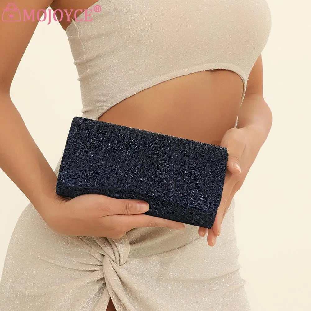 Women Shiny Crossbody Bag Elegant Sparkling Handbag Fashion Chain Tote Handbag Chic Cocktail Wedding Clutch