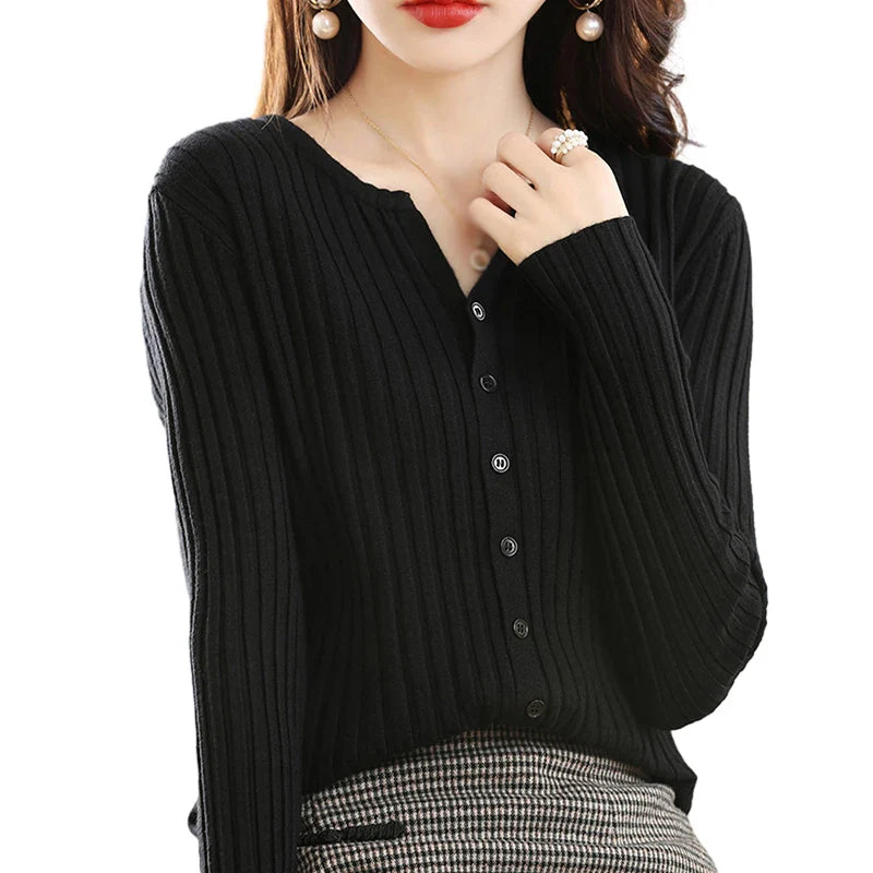 Women's Cardigan Solid Colour Sweater Autumn Winter Slim Casual Cardigan Sweater-Dollar Bargains Online Shopping Australia