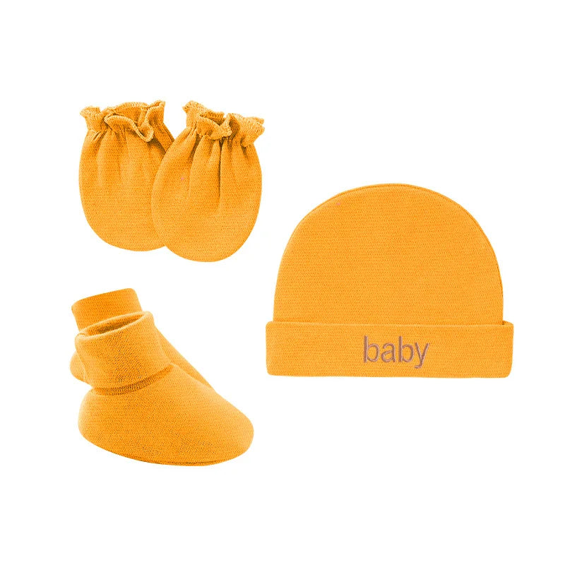 Newborn Hat Gloves Socks Set for Baby Cotton Fall Casual Photography Props Soft Headwear Infant Nightcap Fashion-Dollar Bargains Online Shopping Australia