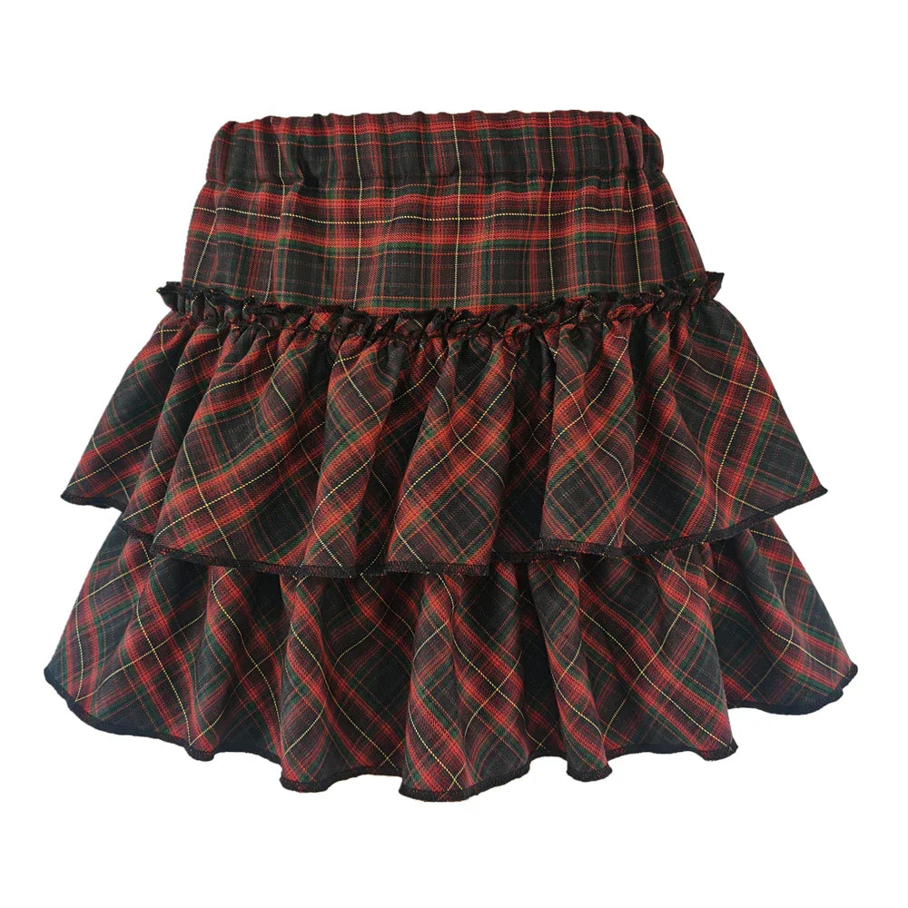 Pink Skirt Japanese College Style Youth Girl Plaid Skirt Female High Waist Slim Lolita Cosplay Y2k Skirt Goth Skirt-Dollar Bargains Online Shopping Australia