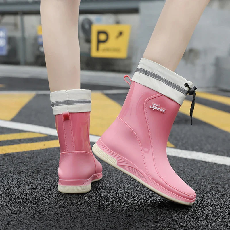 Rain Boots Womens Waterproof Shoes Rubber Shoes Cotton-Padded Rubber Boots Adult Non-Slip Work Shoes-Dollar Bargains Online Shopping Australia