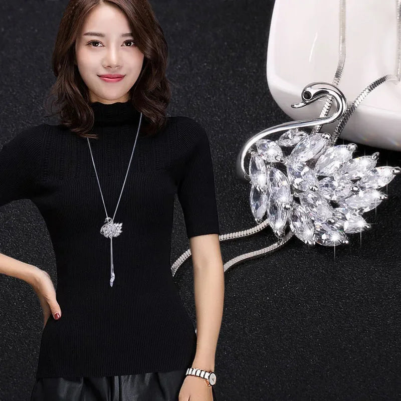 Fashion Elegant Simulated Pearl Choker Necklaces For Women Silver Color Chain Long Necklace Pendant Jewelry Accessories-Dollar Bargains Online Shopping Australia