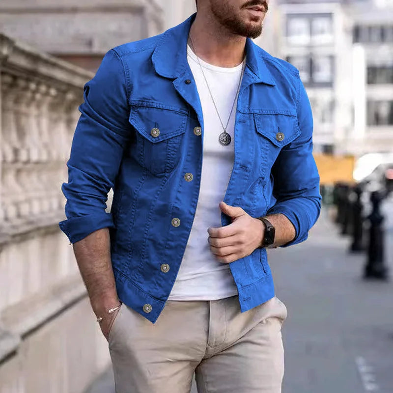 Hip-hop Men's Denim Jackets Streetwear Casual Cotton Classic Slim Jeans Coat Male Brand Clothes Cowboy Jacket-Dollar Bargains Online Shopping Australia