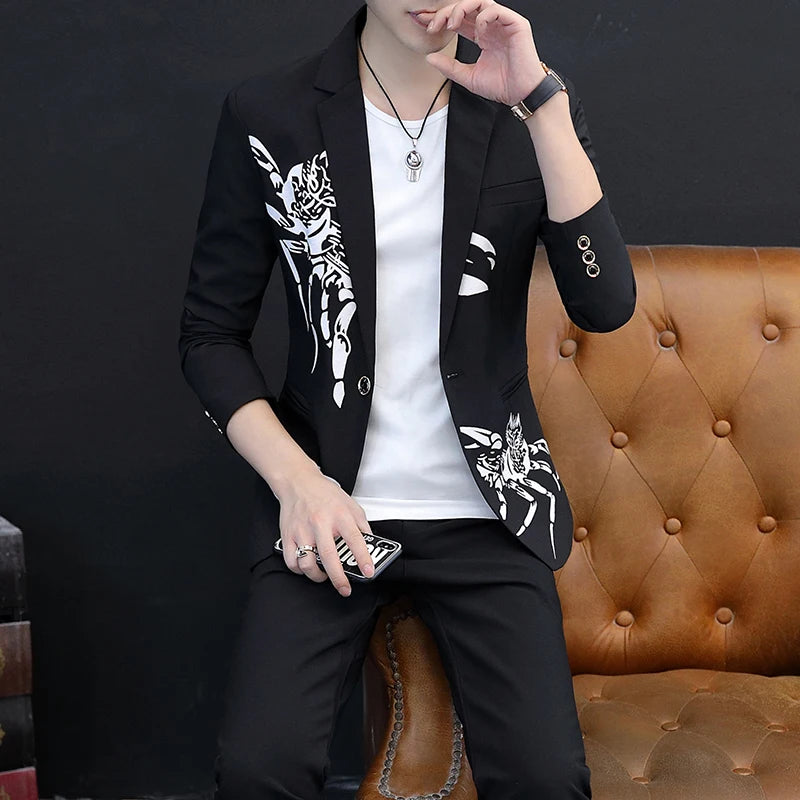 two-piece suit business casual handsome suit men's suit