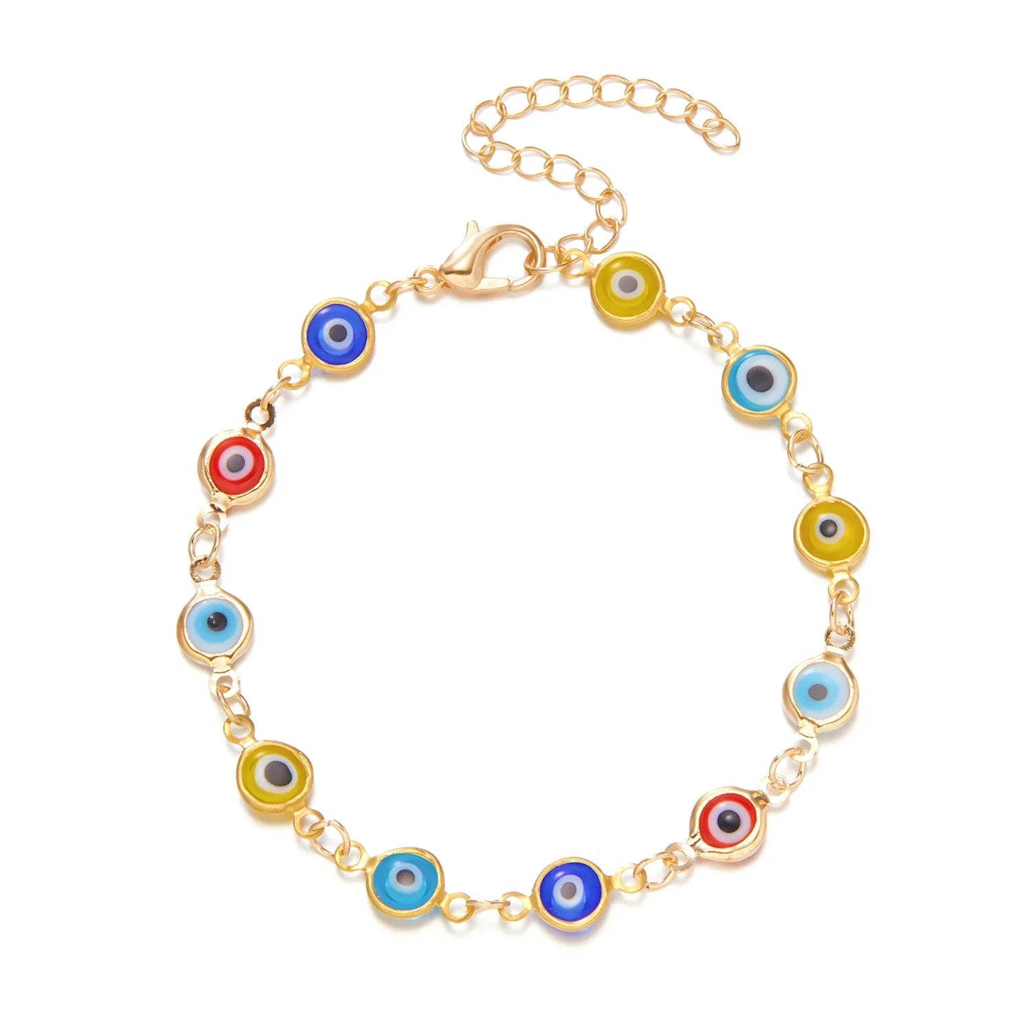 Evil Eye Bracelet For Women Men Colorful Red Blue Eye Adjustable Metal Chain Bangles-Dollar Bargains Online Shopping Australia