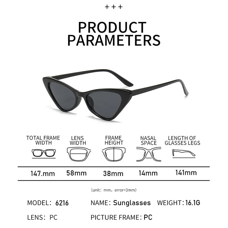 Cat Eye Sunglasses Small Triangle Female Sun Glasses Party Eyewear Accessory UV400-Dollar Bargains Online Shopping Australia