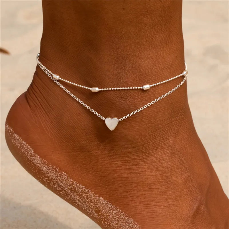 Fashion Colorful Crystal Beads Anklets for Women Boho Gold Color Chain Ankle Bracelet Leg Bracelet Ocean Beach Foot Jewelry-Dollar Bargains Online Shopping Australia