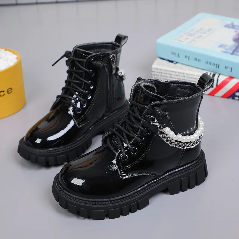 Girls Boots Children Beading Short Boots Student Shoes Kids Waterproof Outdoor Boots Autumn Spring New Non-slip Boots-Dollar Bargains Online Shopping Australia