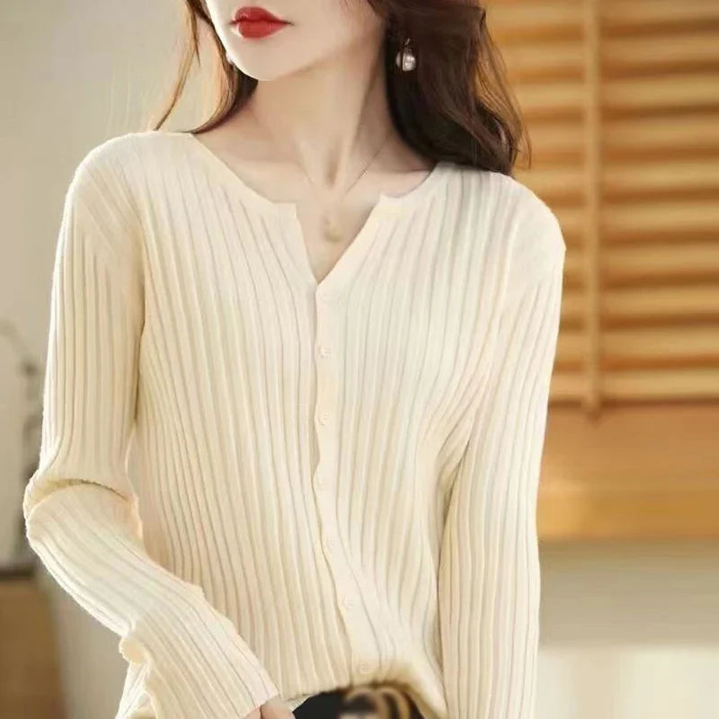 Women's Cardigan Solid Colour Sweater Autumn Winter Slim Casual Cardigan Sweater-Dollar Bargains Online Shopping Australia