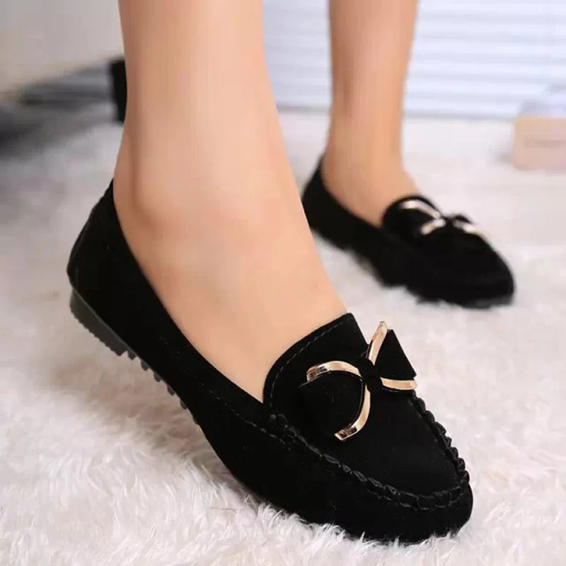 Elegant Butterfly-Knot Comfortable suede loafers Boat Shoes Comfort Slip-On Casual Walking Flats