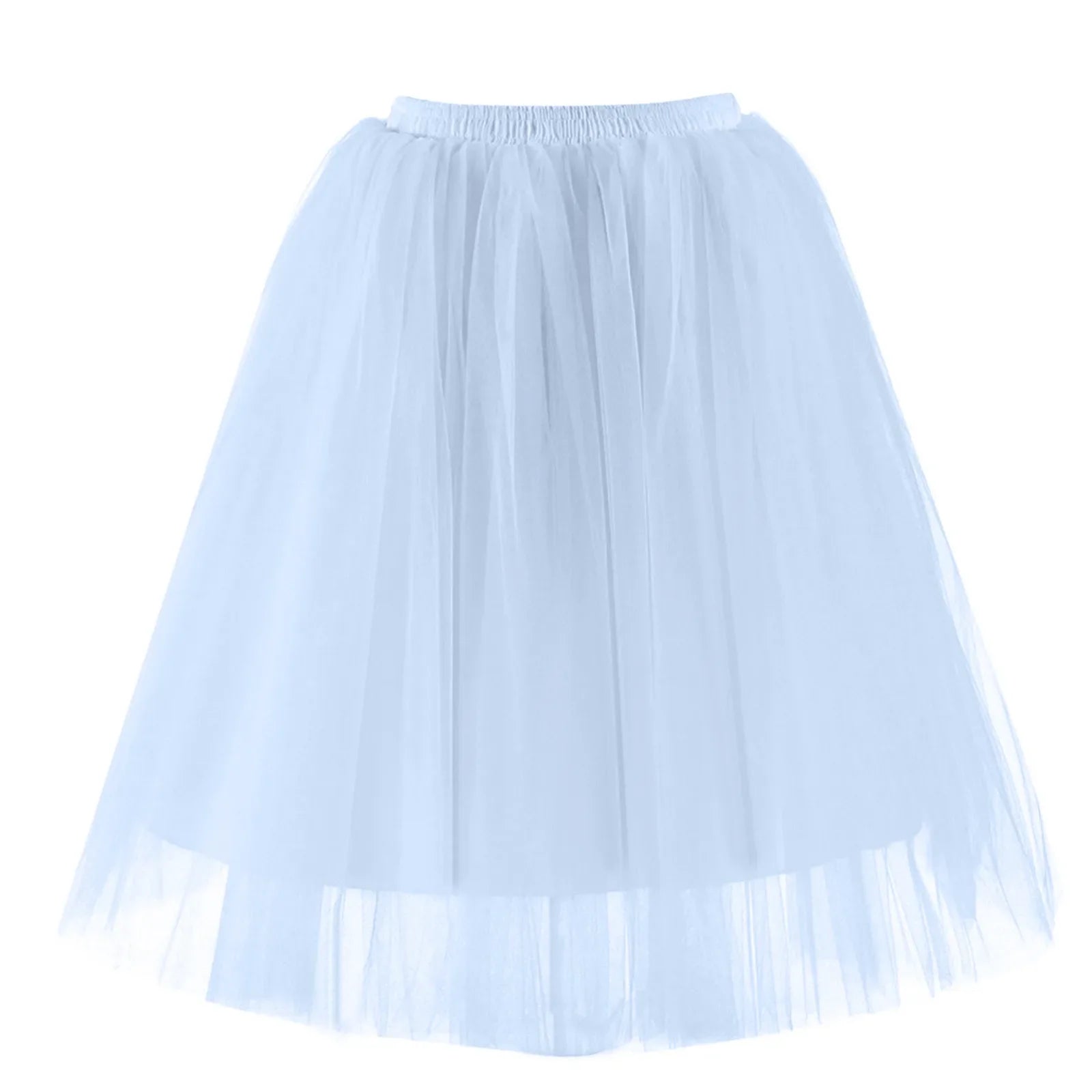 Women Tulle Tutu Skirt Midi Dress Pleated Dance Lolita Princess Petticoat Party Puffy Skirt-Dollar Bargains Online Shopping Australia