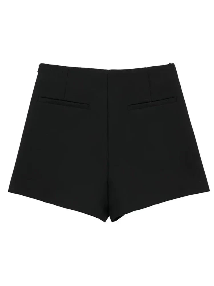 Women Fashion Belt Design Asymmetrical Mini Skirt Shorts Lady Side Zipper Hot Shorts Chic Pantalone-Dollar Bargains Online Shopping Australia