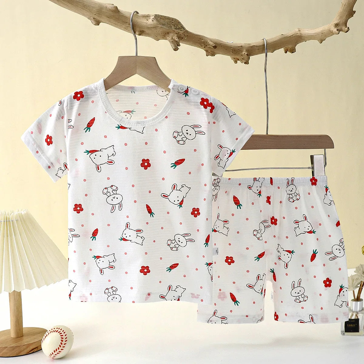 Baby Children Clothes Set Cute Cartoon Short Sleeve Home Pajama Set Sleepwear Soft Breathable-Dollar Bargains Online Shopping Australia