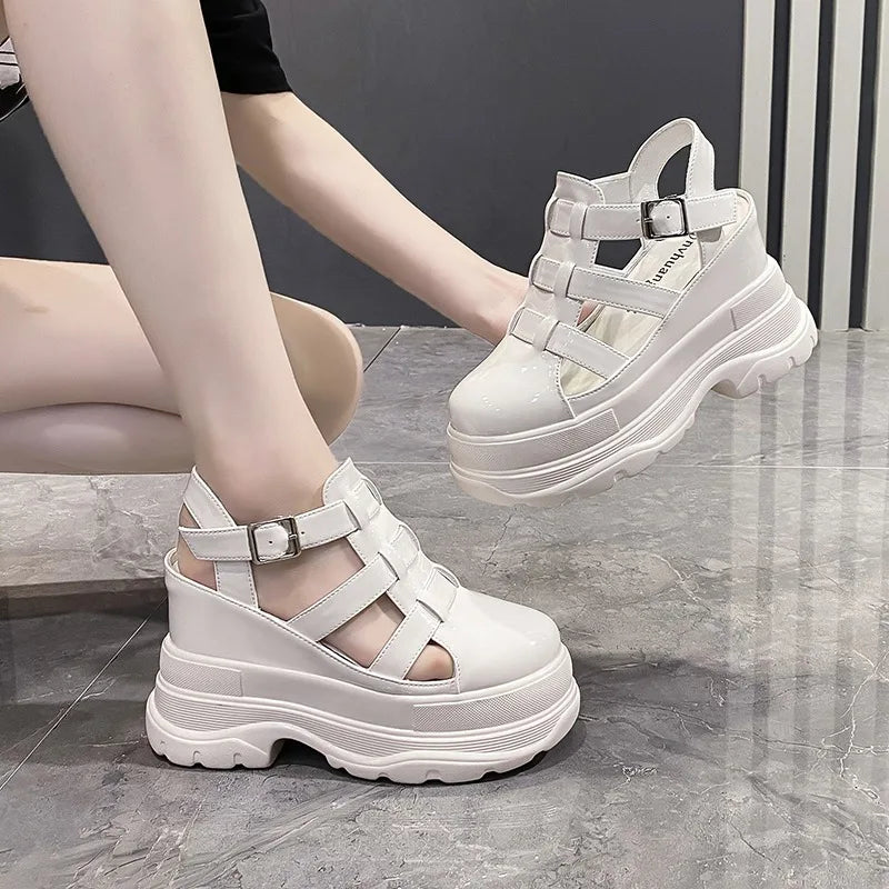 High Platform Sandals New Summer Hidden Heel Casual Mules Shoes Female Outside Beach Slipper Breathable Chunky Sneakers