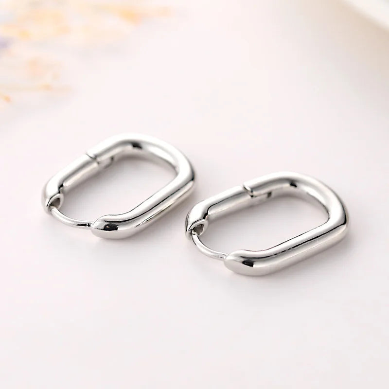 Statement Minimalist Gold Silver Color Mixed Solid Heart Pendant Hoop Earrings Street Style Korean Fashion Jewelry-Dollar Bargains Online Shopping Australia