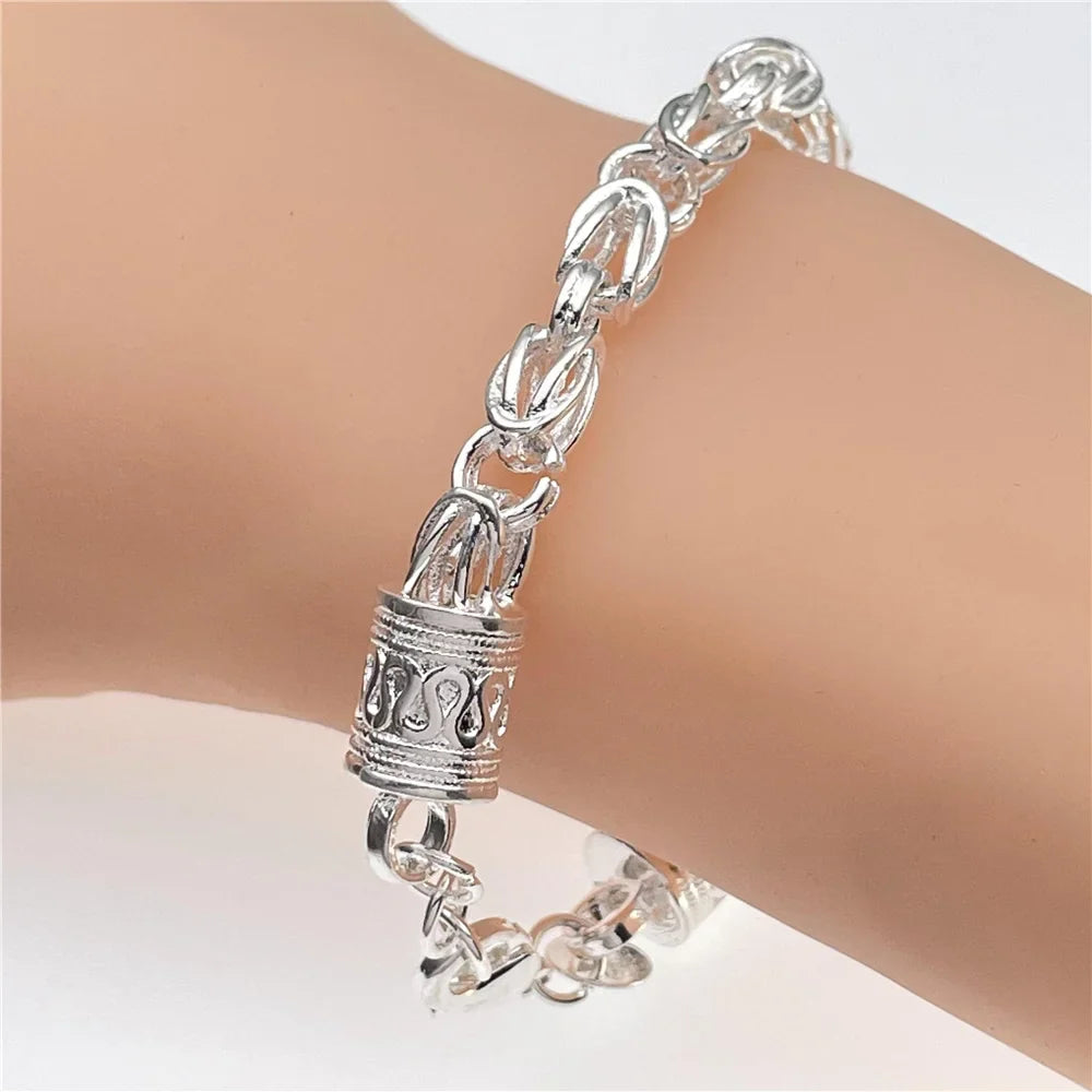 Silver Bracelet Elegant Chain High Quality Jewelry For Men Women Christmas Gifts-Dollar Bargains Online Shopping Australia