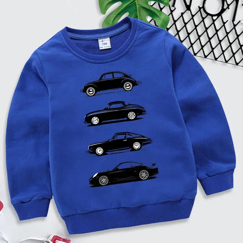 Boys O-neck Sweatshirt Rally Cars Print Tracksuit Fashion Car Lovers Kids Clothes Girls Sweatshirts-Dollar Bargains Online Shopping Australia