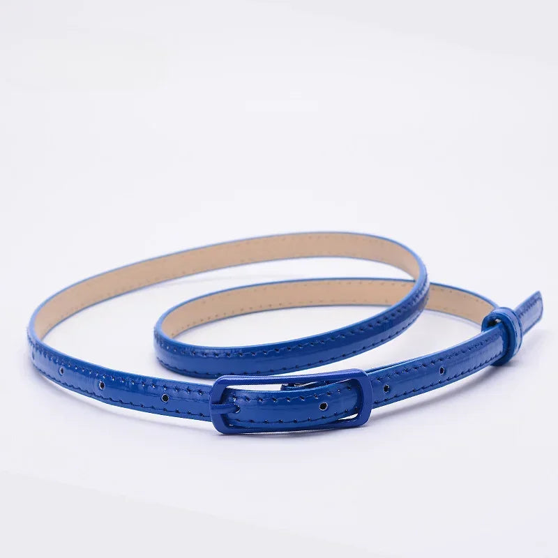 Children Candy Color Belts 1.2cm Super-thin PU Belts Simple Solid Color Lightweight Belts Summer Apparel Accessories-Dollar Bargains Online Shopping Australia