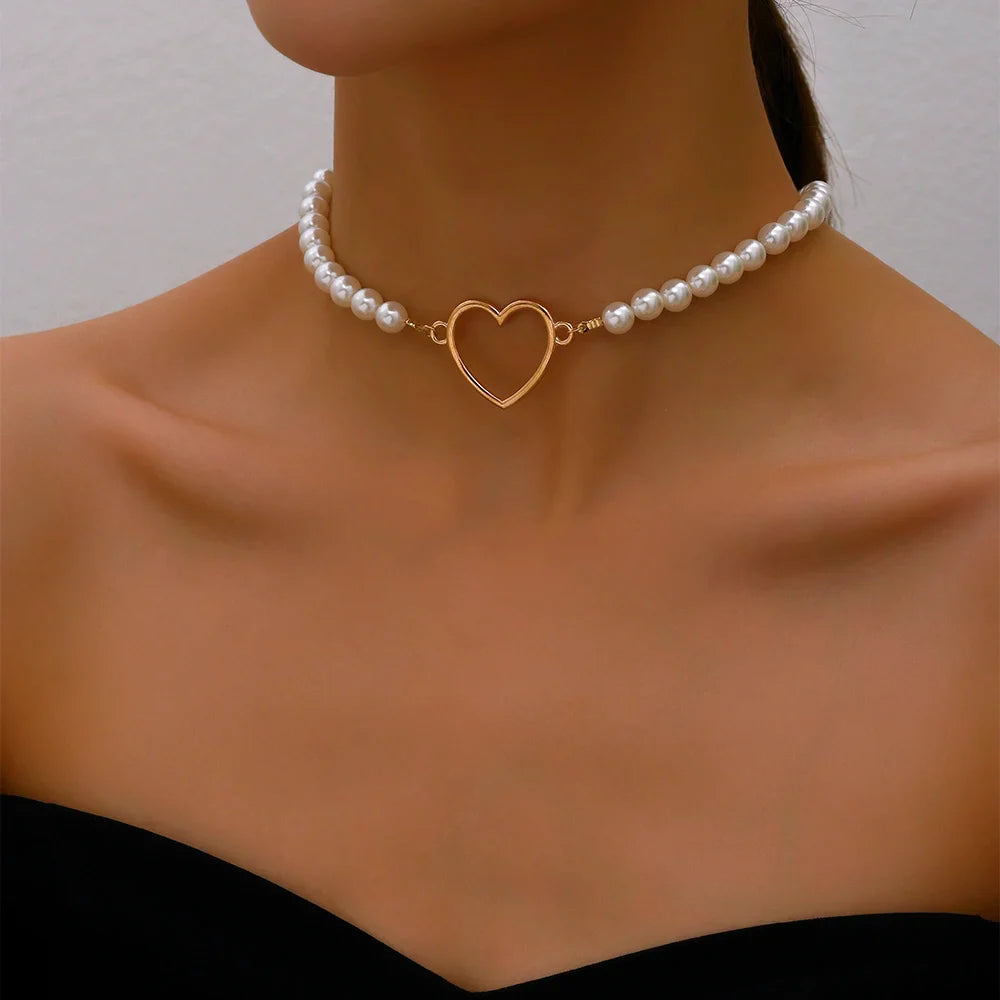 Wedding Party Jewelry Long Black Ribbon Choker Necklace For Women Elegant White Imitation Pearl Beach Vacation Necklaces-Dollar Bargains Online Shopping Australia