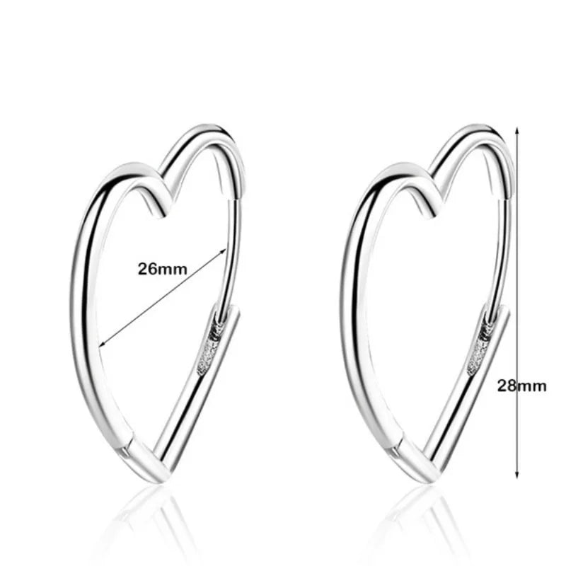 Hollow Big Heart Hoop Earrings for Women Simple Gold Silver Color LOVE Earring Piercing-Dollar Bargains Online Shopping Australia