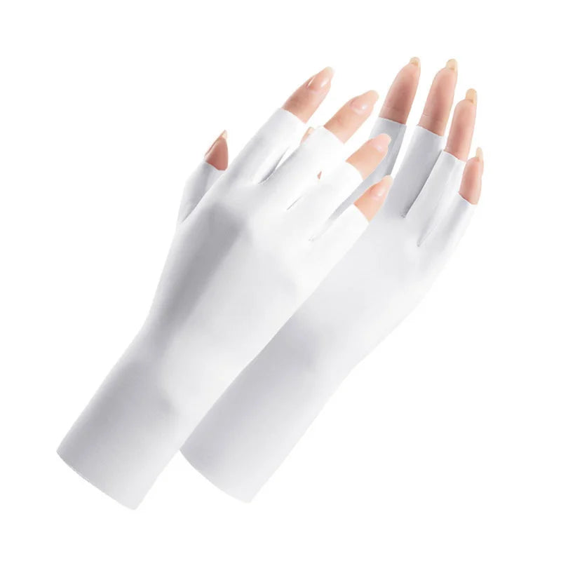 Summer Ice Silk Half Fingers Gloves Women Breathable Thin Fingerless Gloves Outdoor Riding Driving Gloves Sunscreen Mittens-Dollar Bargains Online Shopping Australia