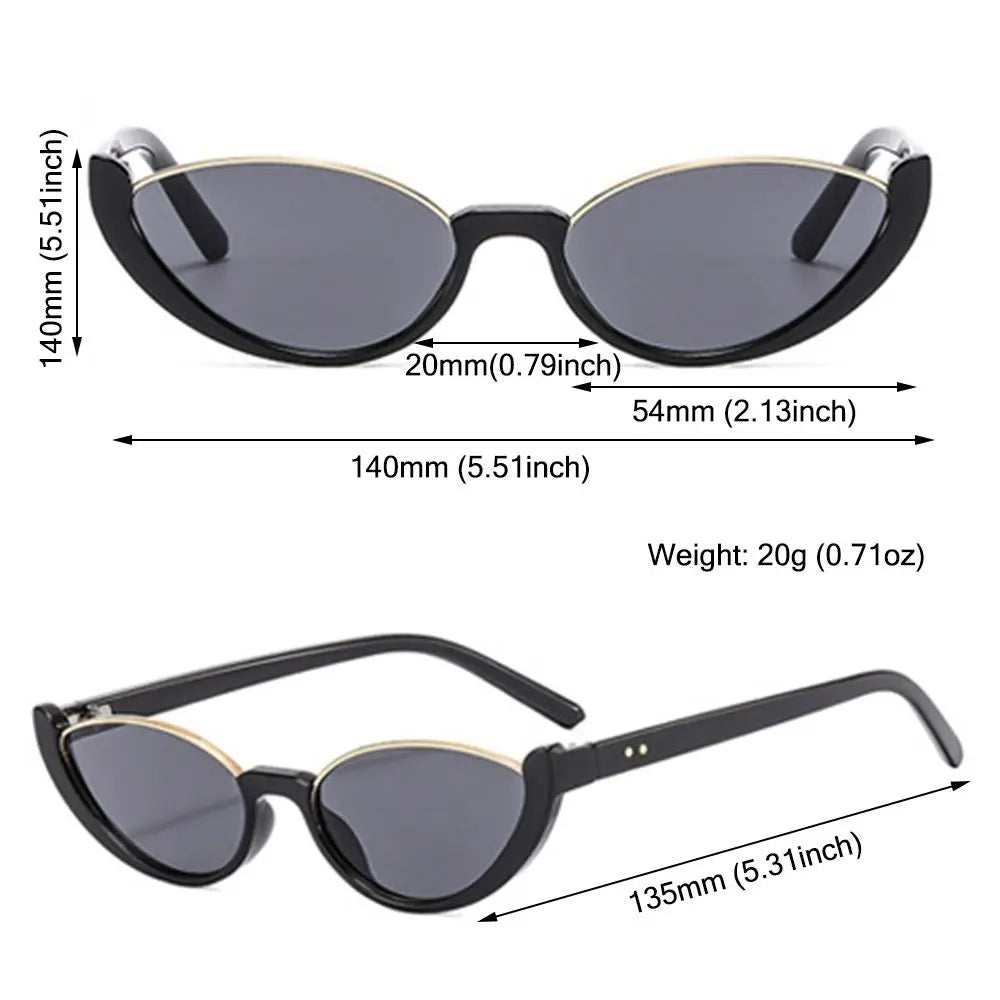 Half-frame Small Cat Eye Sunglasses Women Trendy Vintage Composite Shades Eyewear Sun Glasses-Dollar Bargains Online Shopping Australia