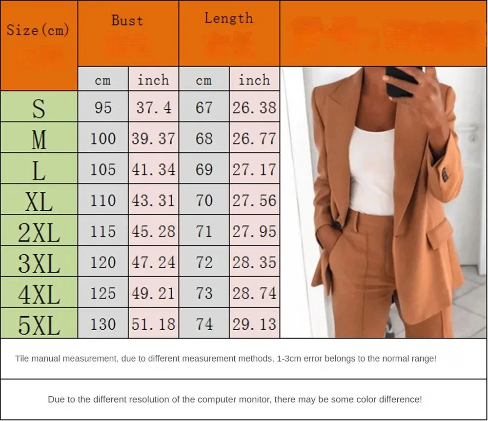 Lapel Slim Cardigan Temperament Blazer for Women elegant suit jacket solid color