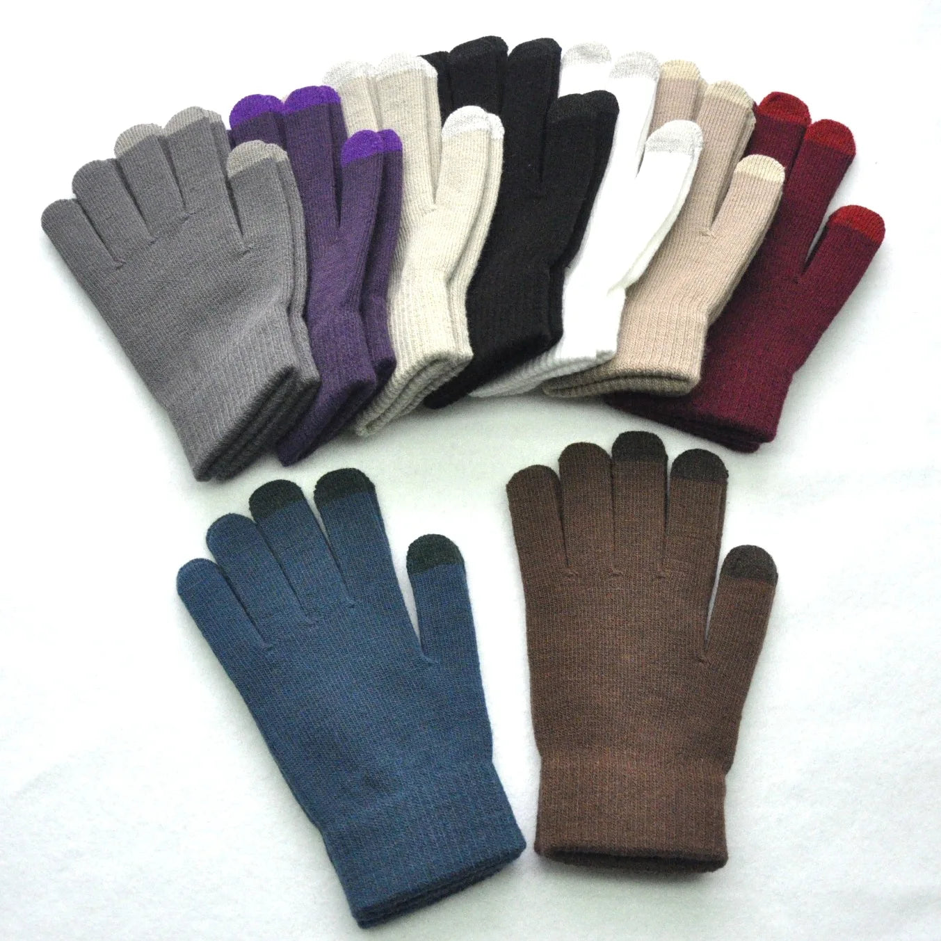 Winter Thicken Warm Gloves For Men Women Students Knitted Three Finger Touch Screen Mittens Outdoor Cycling Skiing Gloves