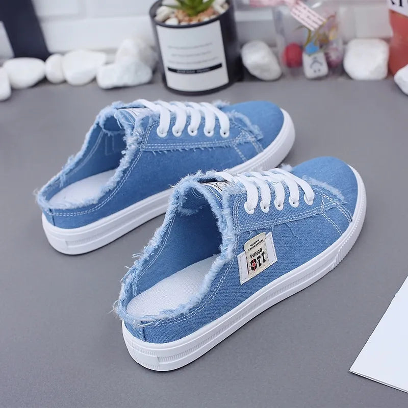 Women Canvas Shoes flat sneakers women casual shoes low upper lace up white shoes