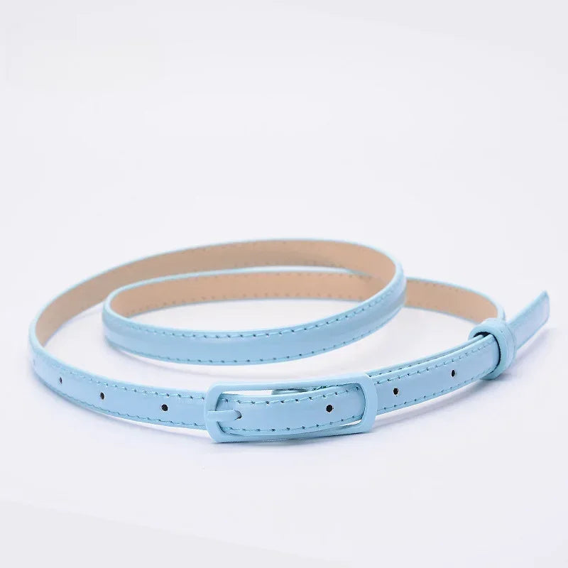 Children Candy Color Belts 1.2cm Super-thin PU Belts Simple Solid Color Lightweight Belts Summer Apparel Accessories-Dollar Bargains Online Shopping Australia