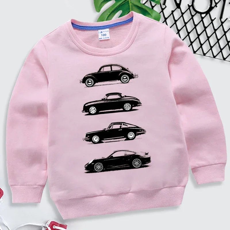 Boys O-neck Sweatshirt Rally Cars Print Tracksuit Fashion Car Lovers Kids Clothes Girls Sweatshirts-Dollar Bargains Online Shopping Australia