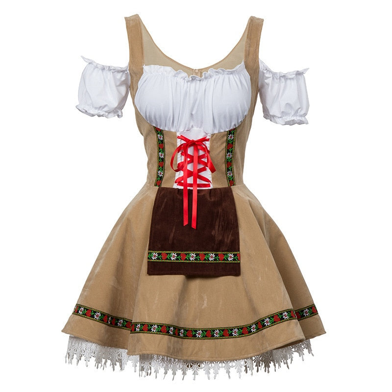 Halloween Party Dress Women Oktoberfest Costume Germany Bavarian Dirndl Beer Maid Fancy Tunic Dress Stage Costume-Dollar Bargains Online Shopping Australia