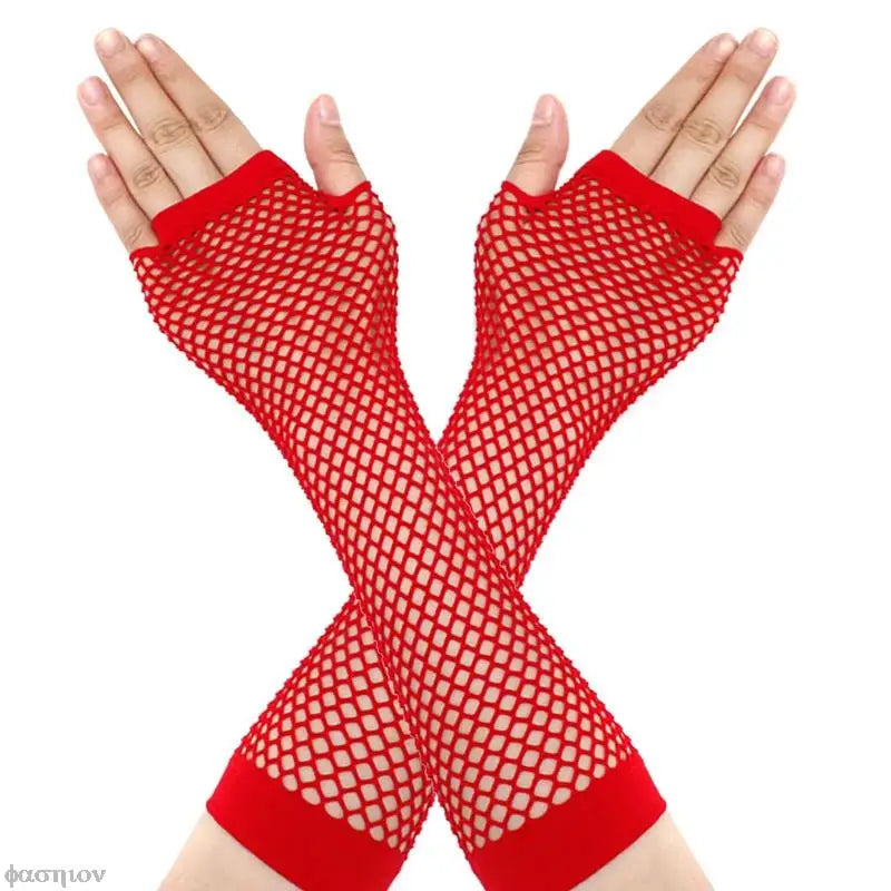 Women Fingerless Fishnet Neon Gloves Colorful Net Mesh Long Gloves For Girls Sexy Beautiful Arm Warmer Summer 80s Party Costume-Dollar Bargains Online Shopping Australia