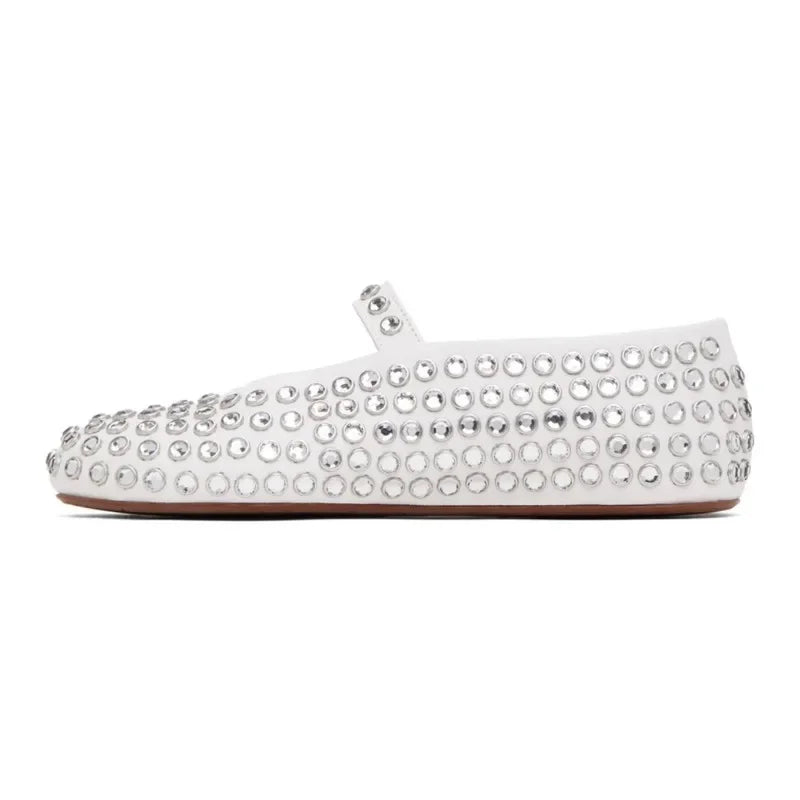 women flats Designer Loafers Shoes Diamond Rivet Mary Jane shoes Woman Stylish Studded Crystal Women Flat Ballet Lolita Shoes-Dollar Bargains Online Shopping Australia