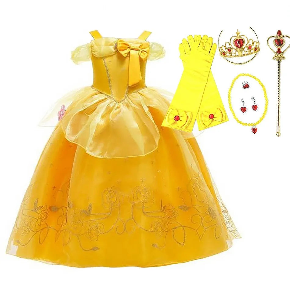 Girl Dress Up Sleeveless Floral Children Party Princess Costume Kid Halloween Carnival Outfit-Dollar Bargains Online Shopping Australia