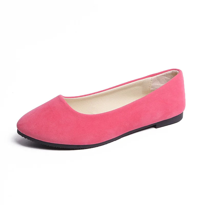 Women Flats Slip on Flat Shoe Candy Color Pointed Toe Female Loafers Plus Size Shoes Woman Spring Faux Suede Ladies Ballet Flats-Dollar Bargains Online Shopping Australia