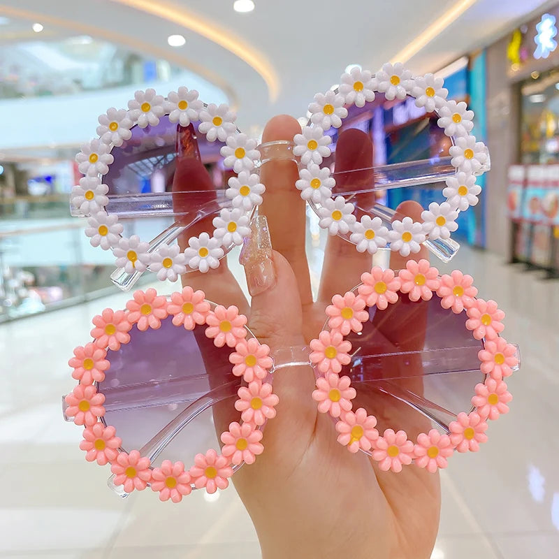 Children Cute  Acrylic Flower Outdoor Sun Protection Sunglasses Baby Girls Classic Sunglasses Kids Boy UV400 Sunglasses