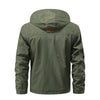 Detachable windproof hooded jacket men's casual waterproof multi bag cargo jacket vest